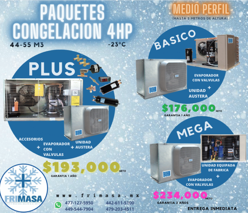 PAQUETES 4HP CONGELACION MEDIO PERFIL